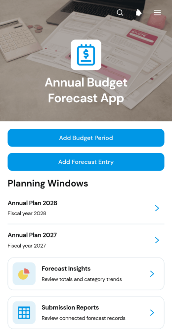 Annual Budget Forecast App Template