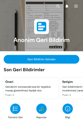 Anonim Geri Bildirim Uygulama Șablonu