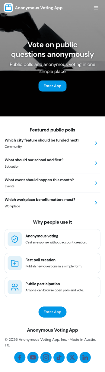Anonymous Voting App Template