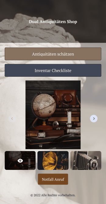 Antiquitäten Schätzung App Template