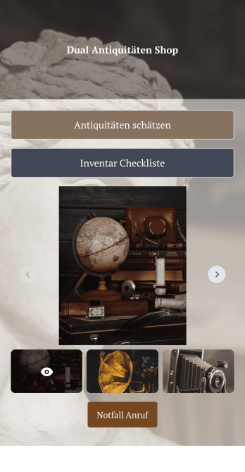 Antiquitäten Schätzung App Template