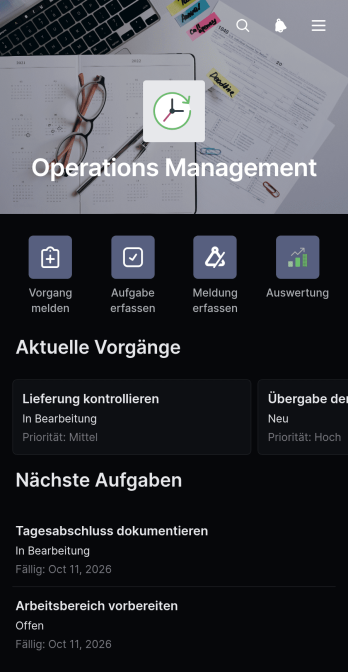 Anwendung für Betriebsmanagement