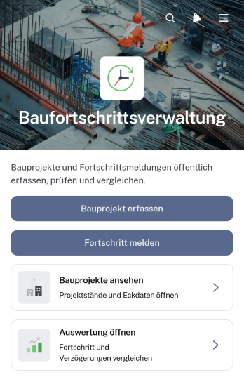 Anwendung zur Baufortschrittsverfolgung