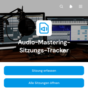 Anwendung zur Nachverfolgung von Audiomastering-Sitzungen