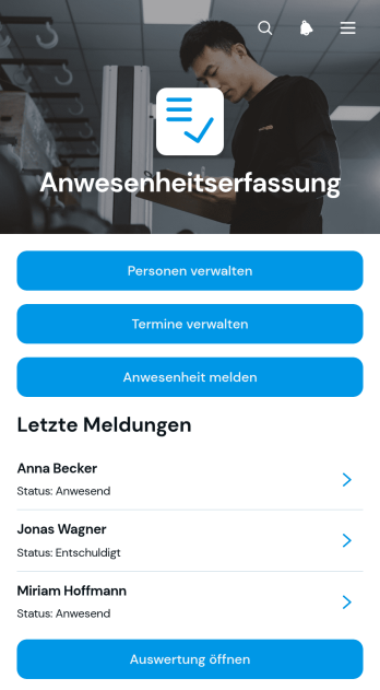 Anwesenheitserfassungs-App