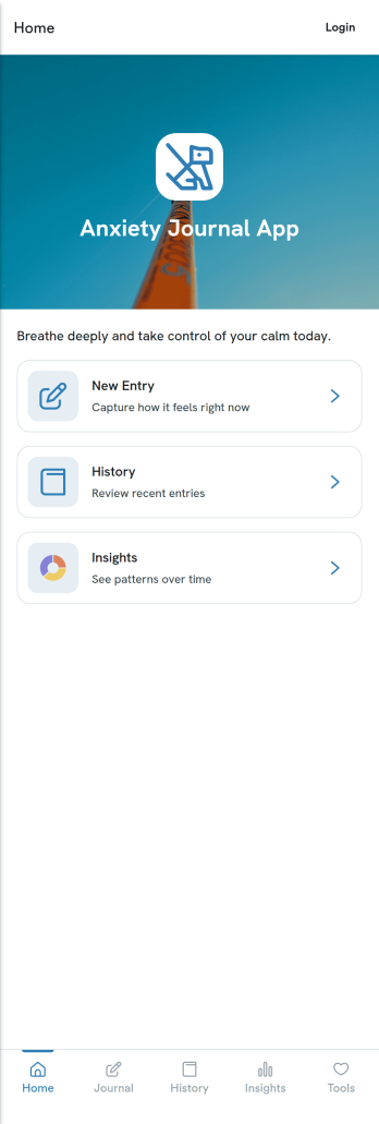 Anxiety Journal App Template