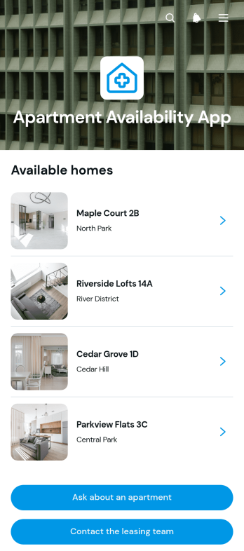Apartment Availability App Template
