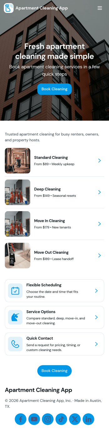Apartment Cleaning App Template