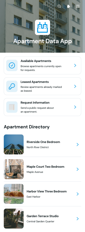 Apartment Data App Template