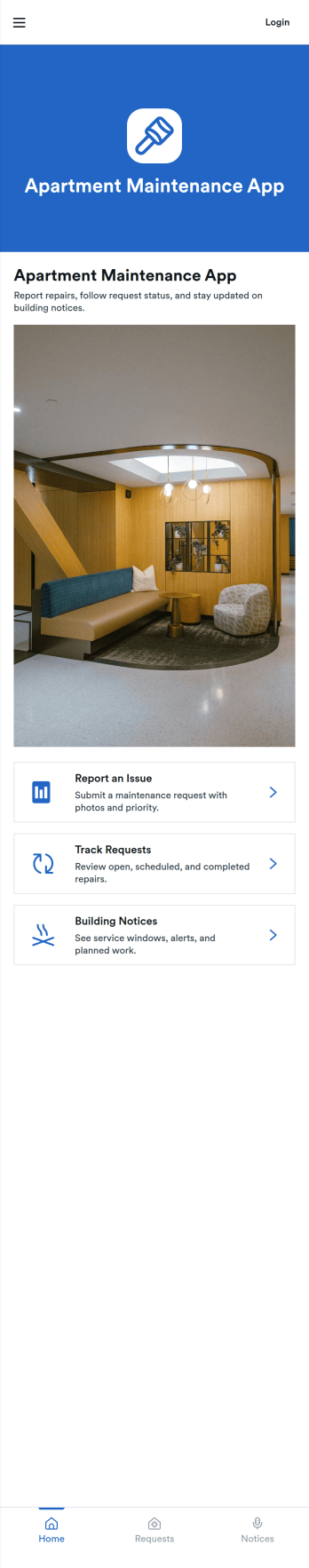 Apartment Maintenance App Template