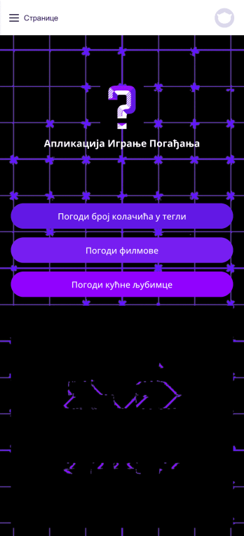 Апликација Игре Погађање Template
