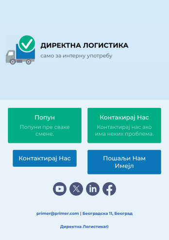 Апликација Контролне Листе за Преглед Возила Template