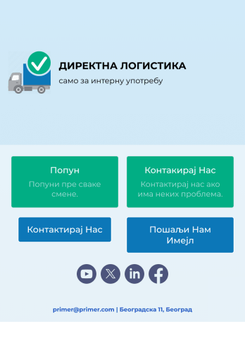 Апликација Контролне Листе за Преглед Возила Template