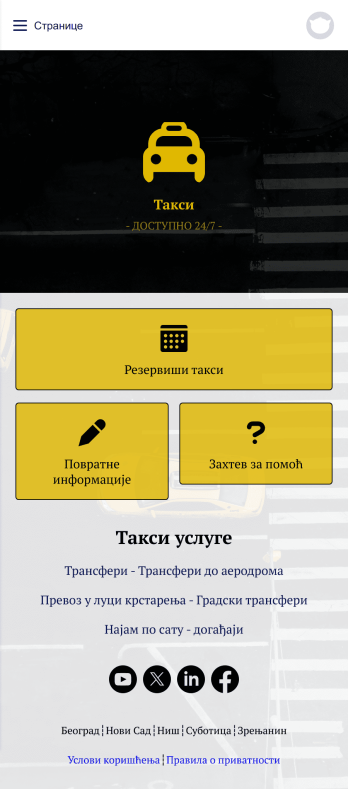 Апликација за Резервацију Таксија Template