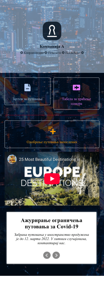 Апликација за Управљање Путовањима Template