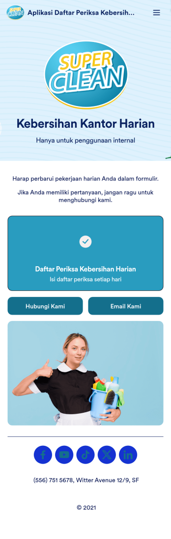 Aplikasi Daftar Periksa Kebersihan Kantor Harian