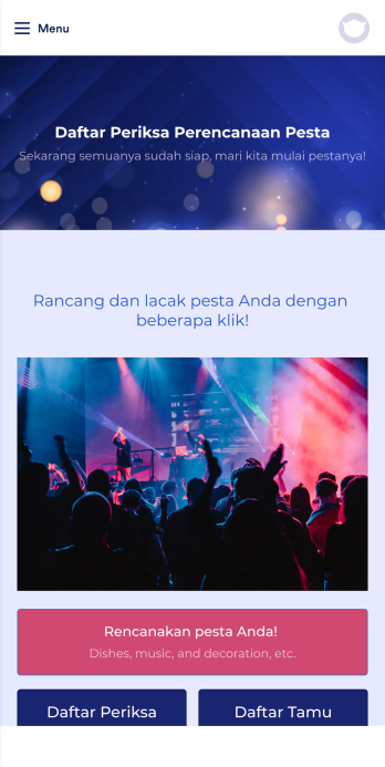 Aplikasi Daftar Periksa Perencanaan Pesta Template