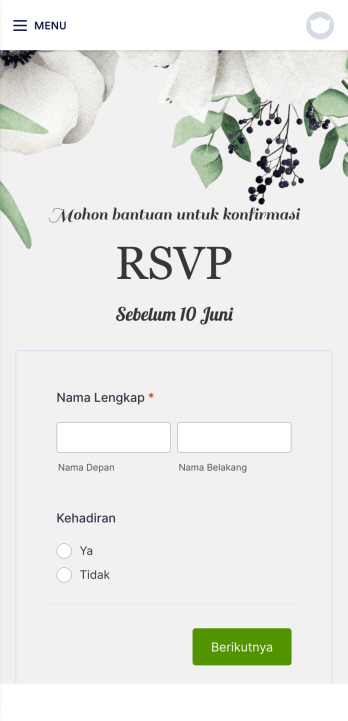 Aplikasi RSVP Pernikahan Template