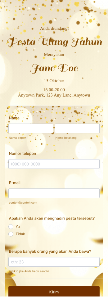 Aplikasi RSVP Ulang Tahun