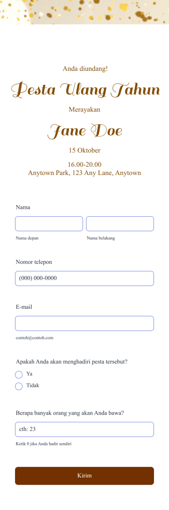 Aplikasi RSVP Ulang Tahun