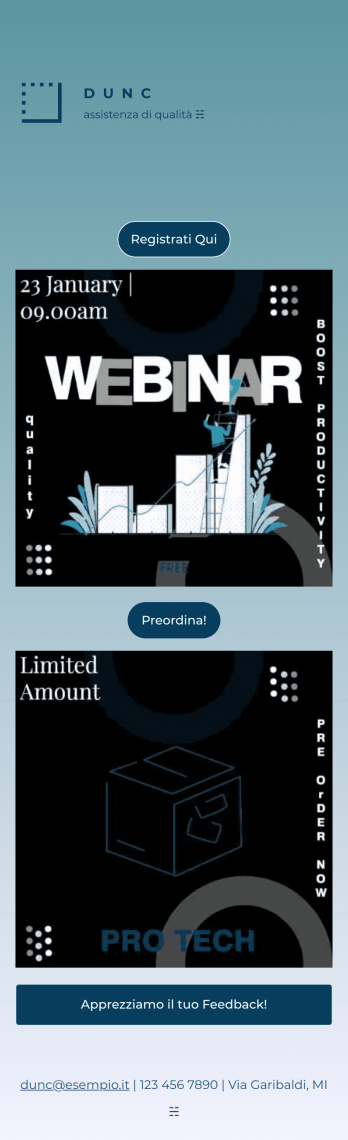 App Aziendale per la Bio di Instagram Template