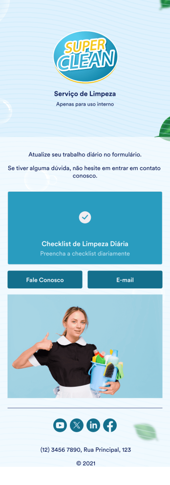 App Checklist de Limpeza Diária do Escritório Template