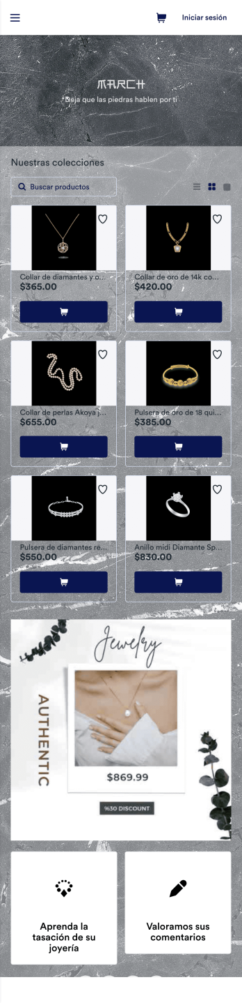 App de compra de joyería en línea Template