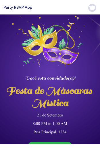 App de Confirmação de Presença para Festa Template