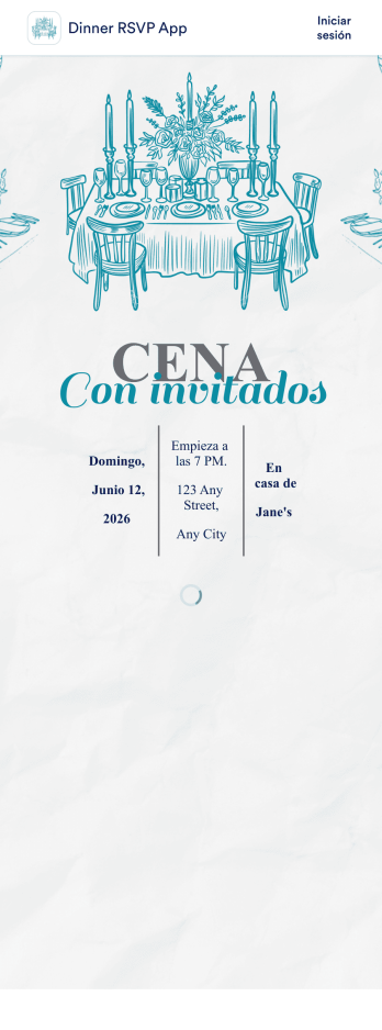 App de confirmación de asistencia a cena Template