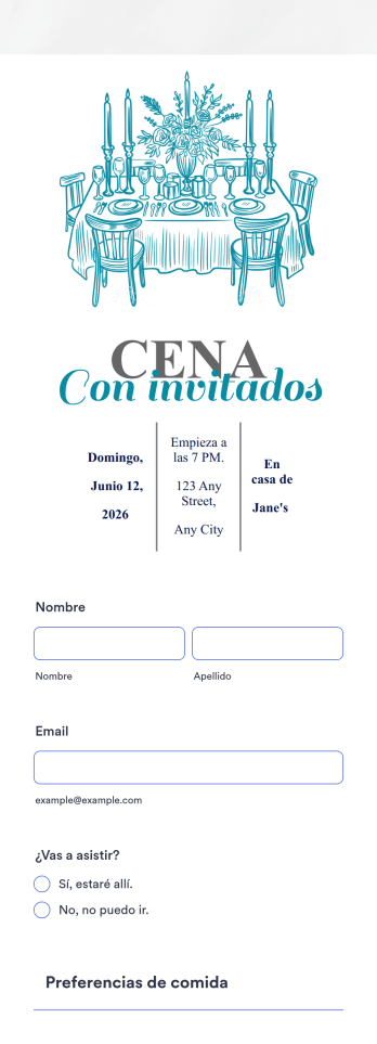 App de confirmación de asistencia a cena