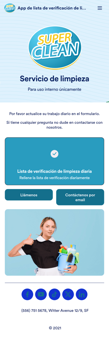 App de lista de verificación de limpieza diaria de oficina