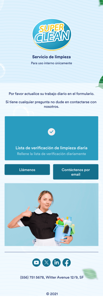 App de lista de verificación de limpieza diaria de oficina Template