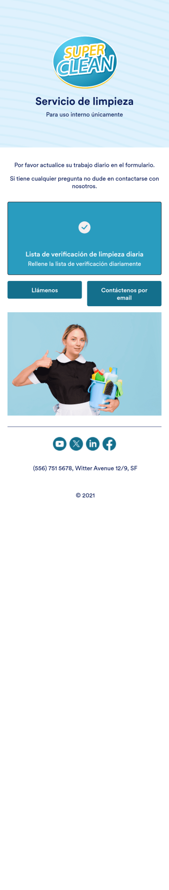 App de lista de verificación de limpieza diaria de oficina