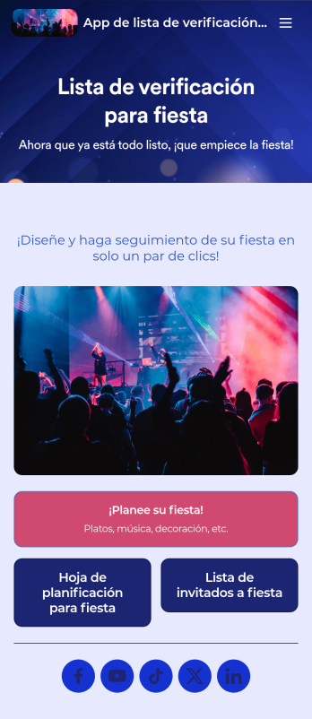 App de lista de verificación para fiesta