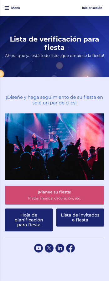 App de lista de verificación para fiesta