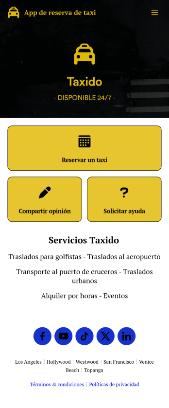 App de reserva de taxis