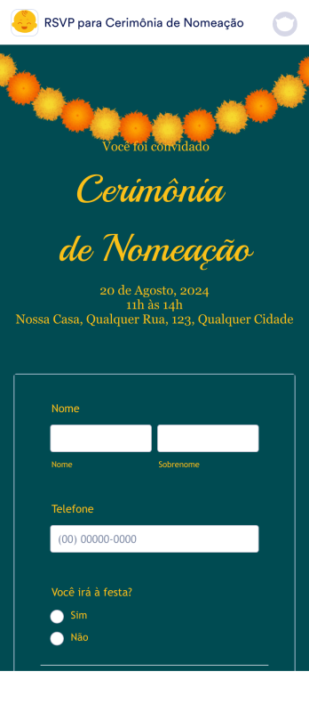 App de RSVP para Cerimônia de Nomeação Template