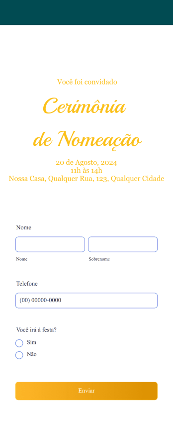 App de RSVP para Cerimônia de Nomeação