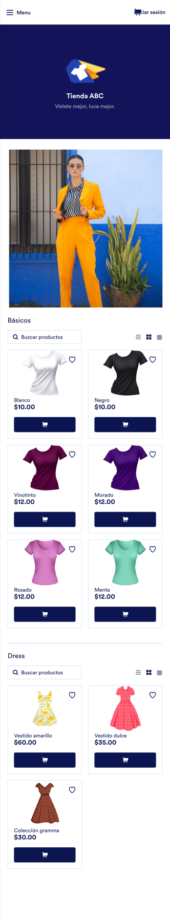 App de tienda de ropa Template