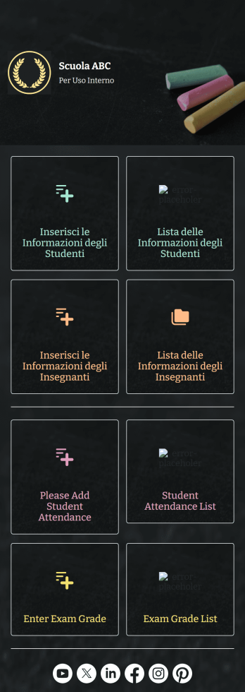 App di Gestione Scolastica Template