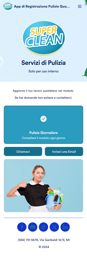 App di Registrazione Pulizie Quotidiane Ufficio