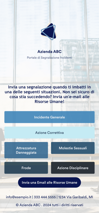 App di Segnalazione Incidenti Template