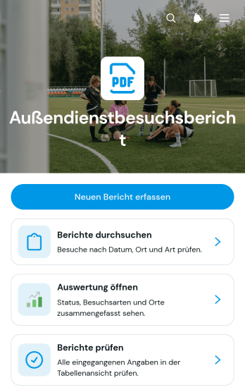App für Außendienstbesuchsberichte