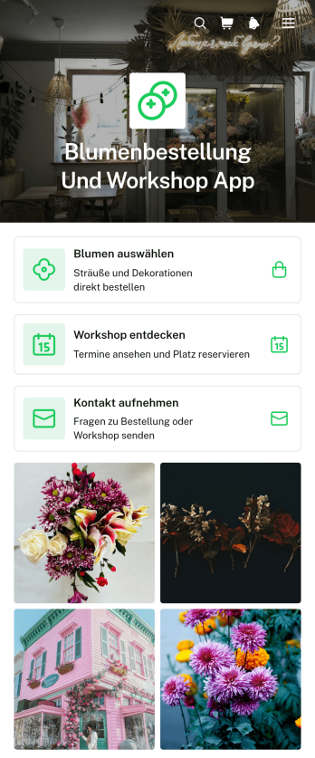App für Blumenbestellungen und Floristikkurse