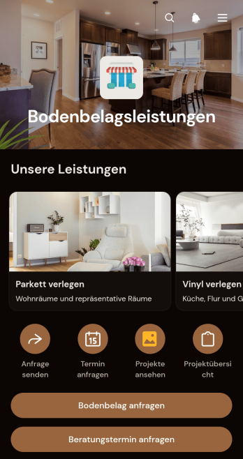 App für Bodenbelagsarbeiten
