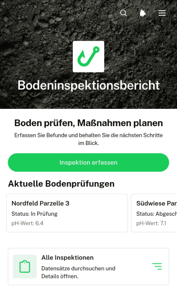 App für Bodeninspektionsberichte