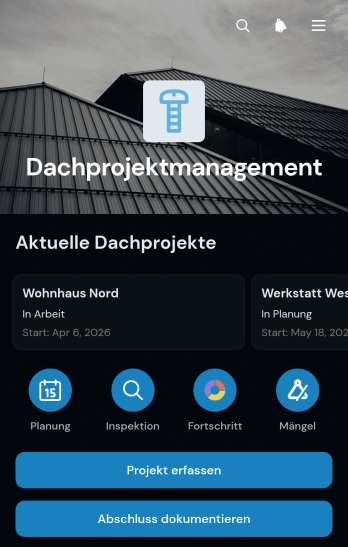 App für Dachprojektmanagement