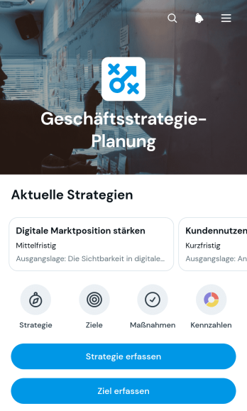 App für die Geschäftsstrategieplanung