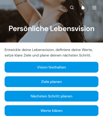 App für die persönliche Lebensvision