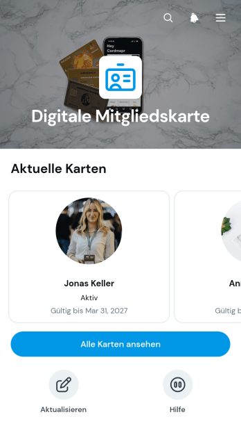 App für digitale Mitgliedskarten